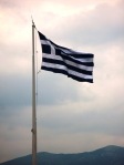 Greek Flag on top of Acropolis